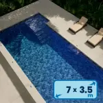 Liner piscine 7m x 3,50m rectangulaire, hauteur 1,50m - Céramique / 3D