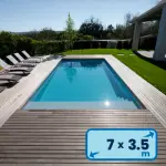 Liner piscine 7m x 3,50m rectangulaire, hauteur 1,50m - Protect 33