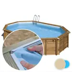 Liner piscine bois SUNBAY Avocado - 6,56m x 4,56m x 1,31m 75/100ème beige