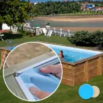 Liner piscine bois SUNBAY Evora - 6,2m x 4,2m x 1,33m 75/100ème bleu pâle