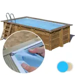 Liner piscine bois SUNBAY Marbella - 4,27m x 2,77m x 1,19m 75/100ème bleu pâle