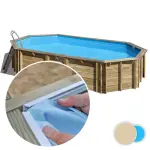 Liner piscine bois SUNBAY Orange - 7,55m x 4,56m x 1,46m 75/100ème beige