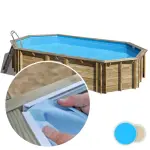Liner piscine bois SUNBAY Orange - 7,55m x 4,56m x 1,46m 75/100ème bleu pâle