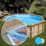 Liner piscine bois SUNBAY Violette 2 - 5m x 1,27m x m 75/100ème Bleu Pâle
