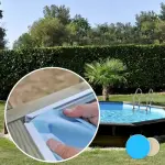 Liner piscine bois SUNBAY Violette  - 5,11m x 1,24m x m 75/100ème bleu pâle