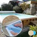 Liner piscine bois UBBINK Linea 1100x500 - 5m x 11m x 1,4m 75/100ème beige