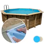 Liner piscine bois UBBINK Lagon 450 - 4,5m x 1,2m x m 75/100ème bleu pale