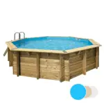 Piscine bois ronde Océa UBBINK 580 - H130cm - Liner Bleu