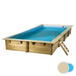 Piscine bois rectangulaire UBBINK Sunwater 300 x 555 x 140 cm - Liner beige