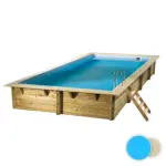 Piscine bois rectangulaire UBBINK Sunwater 300 x 555 x 140 cm - Liner bleu