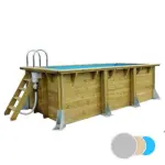 Piscine bois Urban Pool 250 x 450 - H140cm - Liner Gris 75/100ème + Nage à contre-courant + Heatermax® Inverter 20 + LED-Spot 350 Plus + Coffret électrique Premium