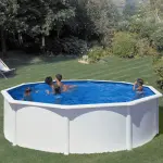 Piscine ronde FIDJI paroi acier blanche 2.60m x H: 1.22m