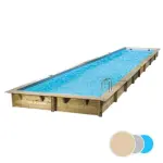 Piscine bois rectangulaire Linéa UBBINK 350x1550 - H155cm - Liner Beige 75 /100ème