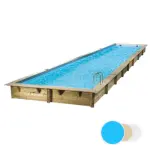 Piscine bois rectangulaire Linéa UBBINK 350x1550 - H155cm - Liner Bleu 75 /100ème