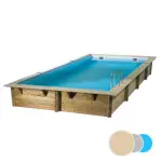 Piscine bois rectangulaire Linéa UBBINK 350x650 - H140cm - Liner Beige 75/100ème