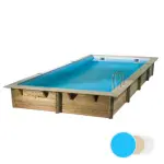 Piscine bois rectangulaire Linéa UBBINK 350x650 - H140cm - Liner Bleu 75/100ème
