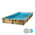Piscine bois rectangulaire Linéa UBBINK 350x650 - H140cm - Liner Gris 75/100ème