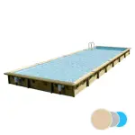 Piscine bois rectangulaire Linéa UBBINK 500x1100 - H140cm - Liner Beige 75 /100ème