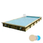 Piscine bois rectangulaire Linéa UBBINK 500x800 - H140cm - Liner Beige 75/100ème