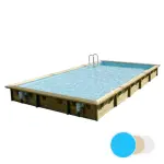 Piscine bois rectangulaire Linéa UBBINK 500x800 - H140cm - Liner Bleu 75/100ème