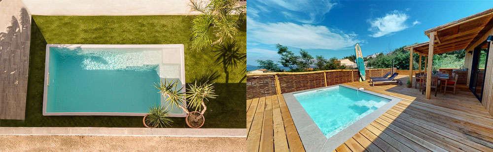 La mini piscine SANA s'adapte à tous les extérieurs La mini piscine SANA s'adapte à tous les extérieurs