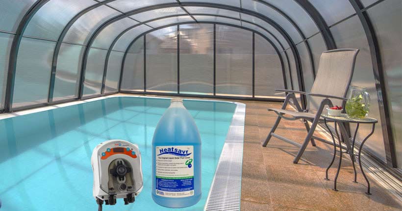 Couverture liquide pour piscine Heatsavr avec pompe doseuse smart timer