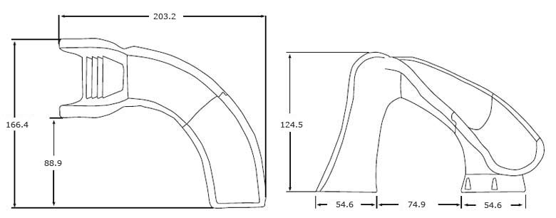 Dimensions du toboggan aquatique CYCLONE
