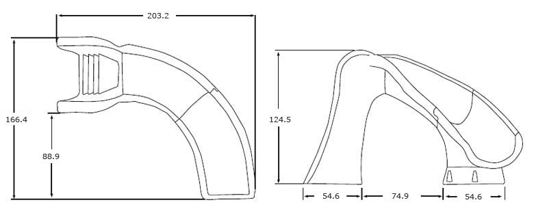 Dimensions du toboggan aquatique CYCLONE Dimensions du toboggan aquatique CYCLONE