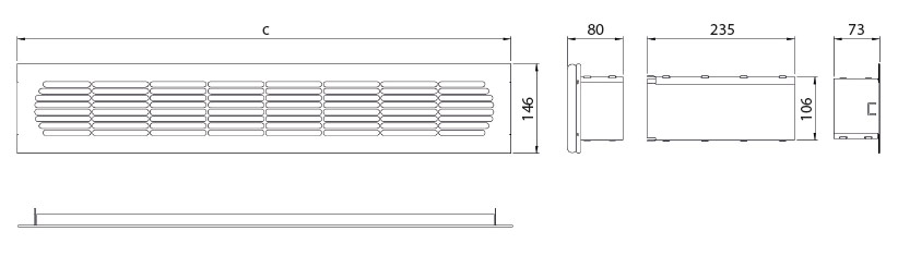 Dimensions grilles déshumidificateur encastré Dantherm CDP 40 T Dimensions grilles déshumidificateur encastré Dantherm CDP 40 T