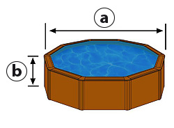 Espace intérieur de nage piscine SAN MARINA PACIFIC ronde diamètre 4.60 m
