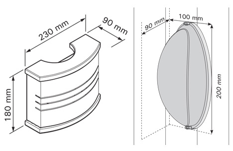 Dimensions lampe et abat jour sauna harvia Dimensions lampe et abat jour sauna harvia