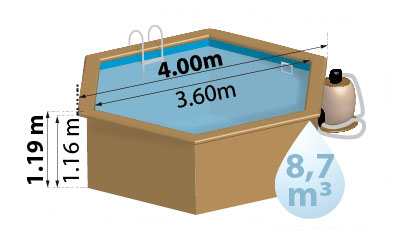 Dimensions piscine Hors sol Vanille First Dimensions piscine Hors sol Vanille First