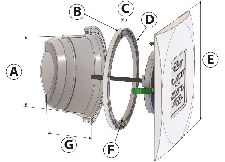 Schema des dimensions projecteur sans niche Weltico Schema des dimensions projecteur sans niche Weltico