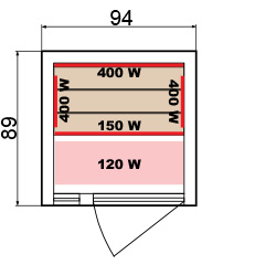Dimensions sauna infrarouge 1 Dimensions sauna infrarouge 1