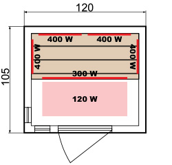Dimensions sauna infrarouge 2 Dimensions sauna infrarouge 2
