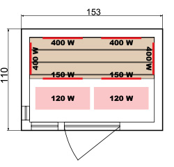 Dimensions sauna infrarouge 3 Dimensions sauna infrarouge 3