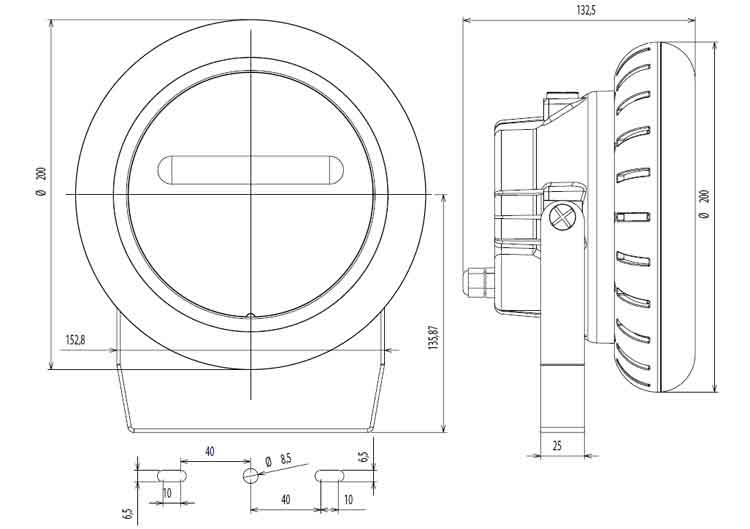 Schema des dimensions weltico projecteur exterieur Schema des dimensions weltico projecteur exterieur