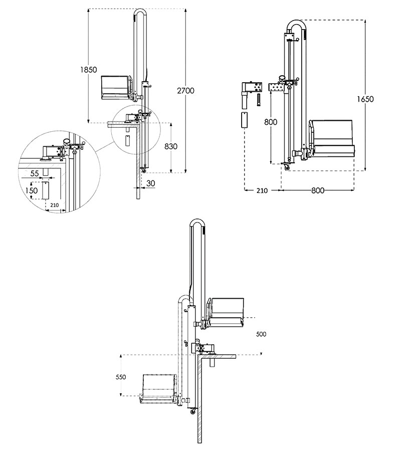 Dimensions élévateur mobile et autonome ISIS PK Dimensions élévateur mobile et autonome ISIS PK