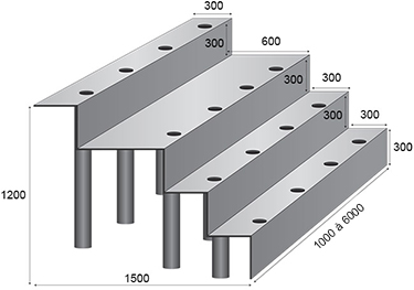 Escalier droit DOM COMPOSIT 4 marches Escalier droit DOM COMPOSIT 4 marches