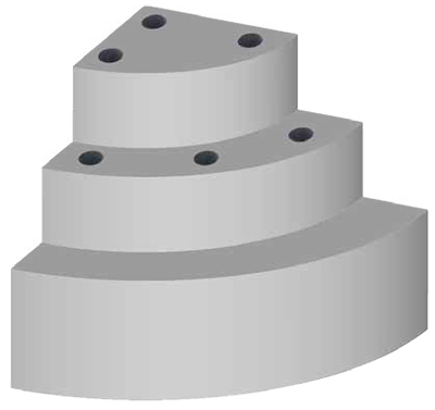 Escalier sous liner Red Pool angle 1/4 rond 3m Escalier sous liner Red Pool angle 1/4 rond 3m