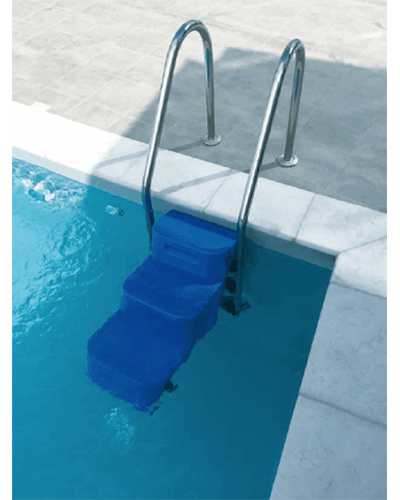 Mise en situation de l escalier sauve chien Astralpool Mise en situation de l escalier sauve chien Astralpool