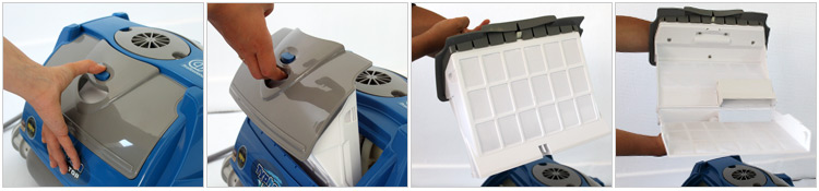 étapes nettoyage du filtre robot piscine typhoon top smart et junior étapes nettoyage du filtre robot piscine typhoon top smart et junior