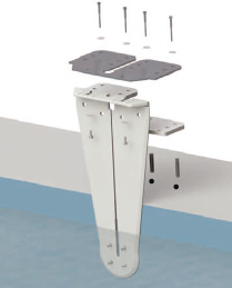 Fixation sur arase pour platine de volet immergé DEEPEO Fixation sur arase pour platine de volet immergé DEEPEO