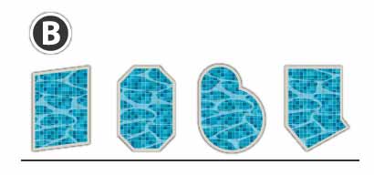 Bache forme piscine ovoide, pans coupes, libre Bache forme piscine ovoide, pans coupes, libre