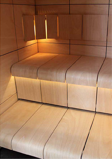 Sauna claro décoration intérieure Ventura