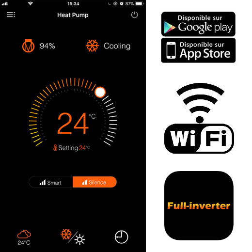 Pilotable a distance avec application dédiée Full Inverter Pilotable a distance avec application dédiée Full Inverter
