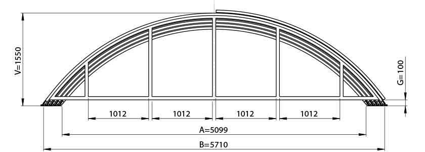 Dimensions largeur abri piscine silhouette XXL Dimensions largeur abri piscine silhouette XXL