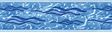 Liner sur mesure frise pour ligne d'eau Ibiza bleu Liner sur mesure frise pour ligne d'eau Ibiza bleu