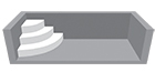 Liner sur mesure ULTIM 75/100ème escalier 1/4 cercle Liner sur mesure ULTIM 75/100ème escalier 1/4 cercle