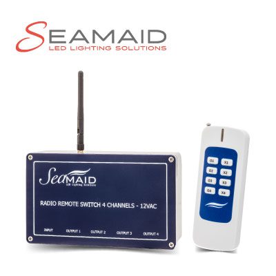 Boîtier radio 1 canal + télécommande pour projecteur SEAMAID